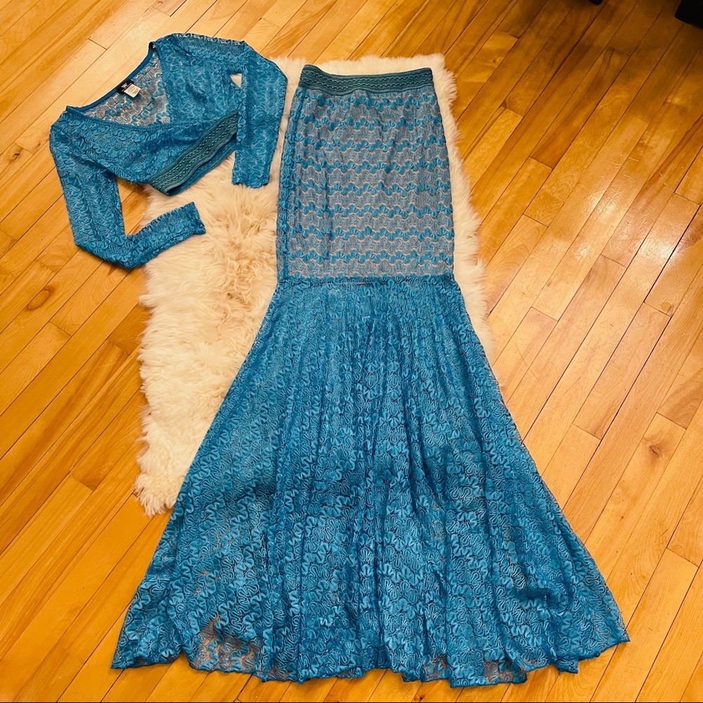NEW 2-Piece Turquoise Lace Dress